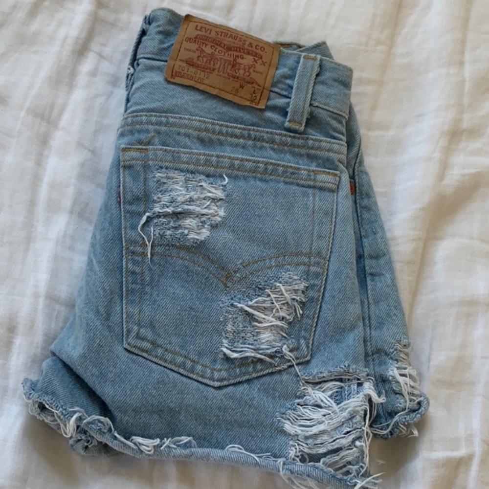 Distressed Levi shorts